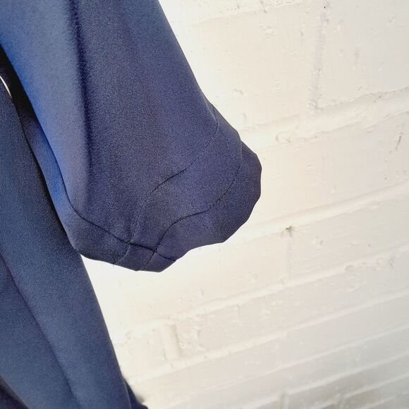 BCBGeneration Navy Blue Front Bib Pleat Tunic Dress Contemporary Minimalist sz:S - Picture 4 of 10